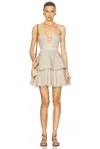Patbo Candy Linen Mini Dress In Natural