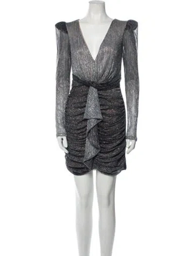 Pre-owned Patbo Colorblock Pattern Mini Dress In Silver