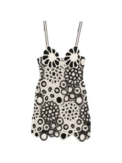 Patbo Coral Crochet Mini Dress In Multi