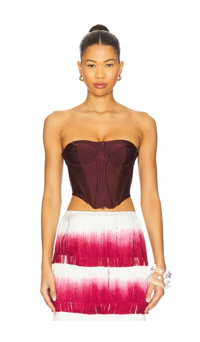 Patbo Corset Top In Burgundy