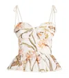 Patbo Botanic Retro Peplum Top In Brown