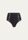 Patbo Metallic Jacquard Bikini Bottom In Black