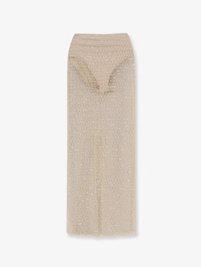 Patbo Crochet Bloom Long Skirt In Neutral