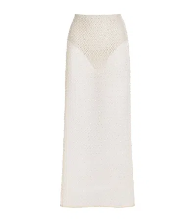 Patbo Crochet Bloom Maxi Skirt In Neutral