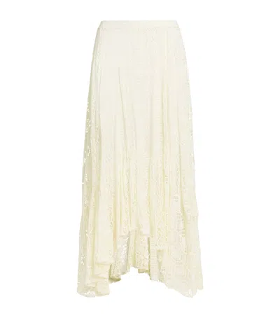 Patbo Tiered Crocheted Stretch-cotton Midi Skirt In White