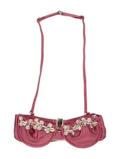 Pre-owned Patbo Crystal Embellishments Top W/ Tags In Pink