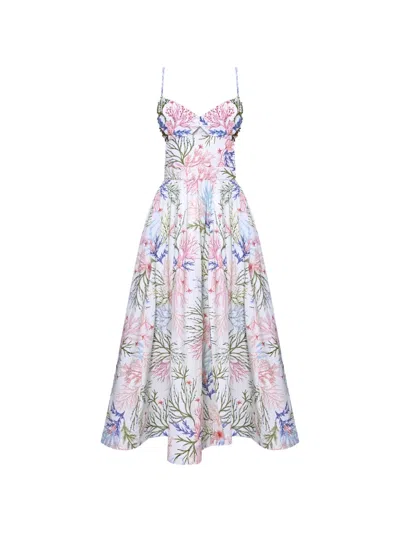 Patbo Cut-out Floral-print Midi Dress In Multi
