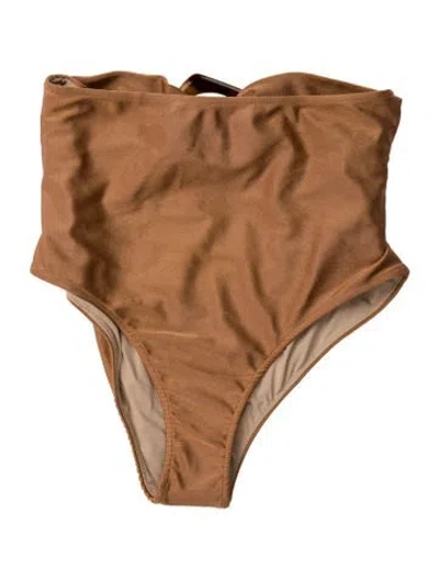 Pre-owned Patbo Cutout Accent One-piece W/ Tags In Brown