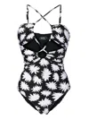 Patbo Dahlia Floral-print Swimsuit In Black