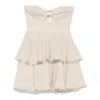 Patbo Ruffled Mini Dress In Beige