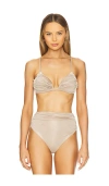 Patbo Dune Buzios Jersey Bikini Top In Beige