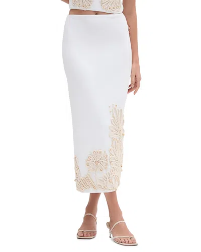Patbo Dune Embellished Maxi Skirt In Off White