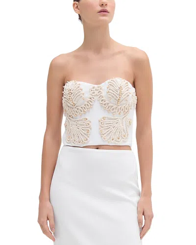Patbo Dune Embellished Top In Off White