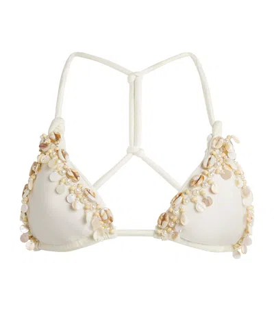 Patbo Embellished Bikini Top In Ivory