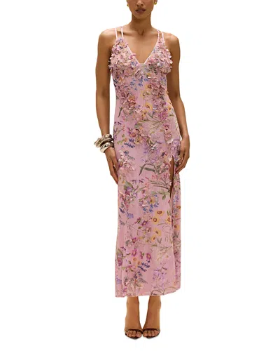 Patbo Embellished Mesh Maxi Dress In Pink
