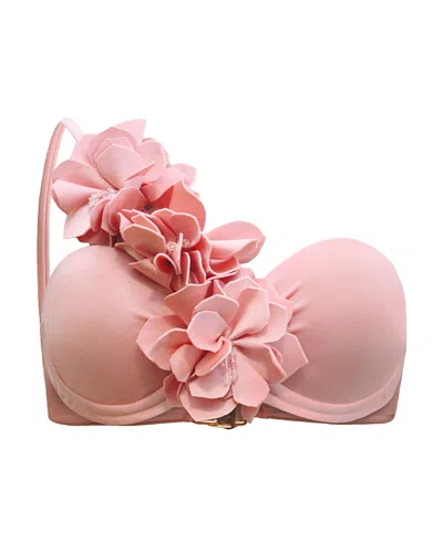Patbo Floral Applique Bikini Top In Pink