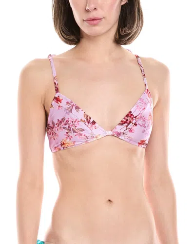 Patbo Floral Haze String Bikini Top In Purple