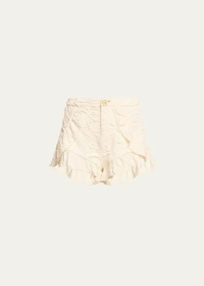 Patbo Floral Jacquard Shorts In White