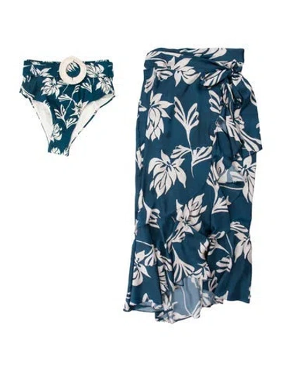 Pre-owned Patbo Floral Print Bottoms W/ Tags In Blue