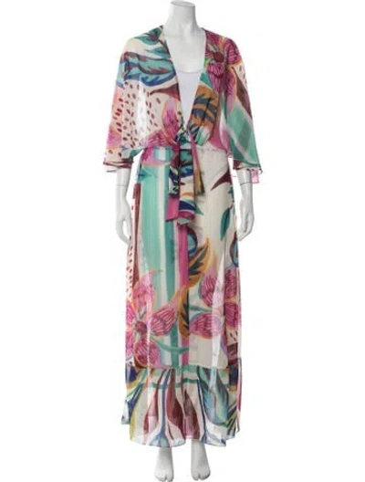Pre-owned Patbo Floral Print Cover-up In Red