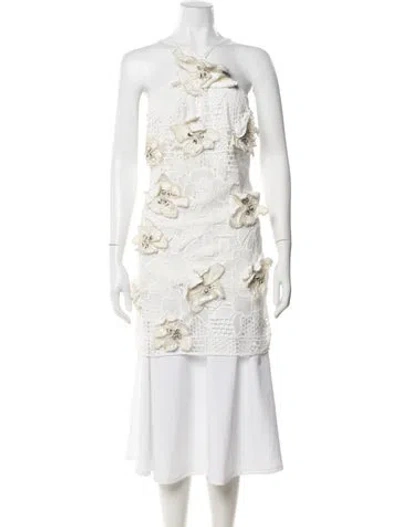 Pre-owned Patbo Floral Print Halterneck Top In Neutral