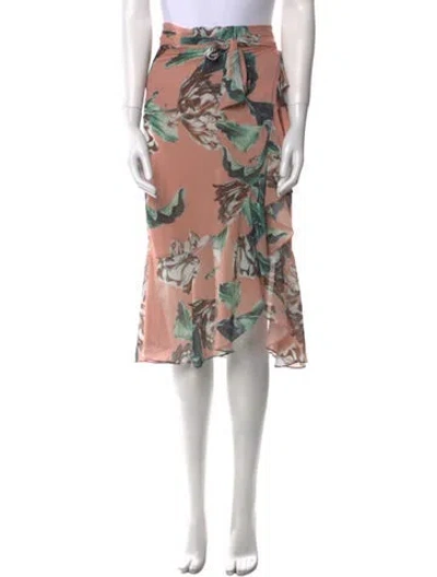 Pre-owned Patbo Floral Print Knee-length Skirt In Neutral