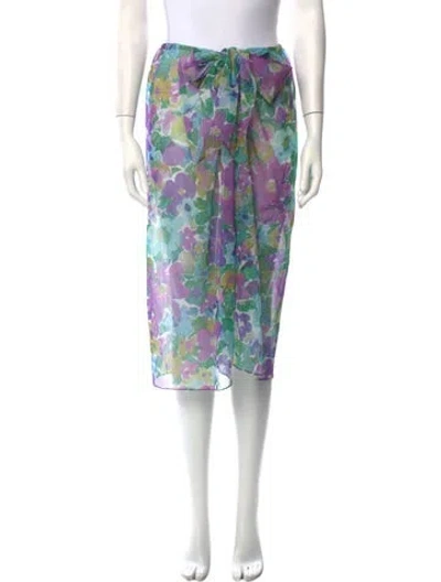 Pre-owned Patbo Floral Print Knee-length Skirt In Purple