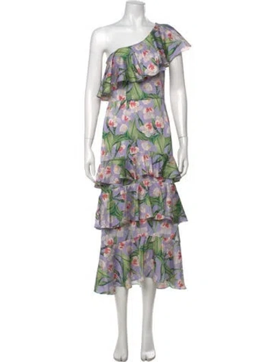 Pre-owned Patbo Floral Print Long Dress In Multi