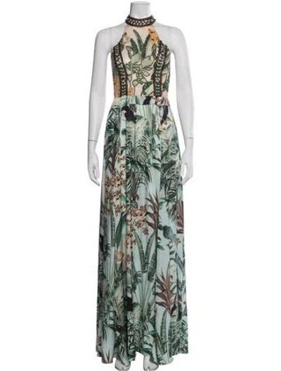 Pre-owned Patbo Floral Print Long Dress In Multi