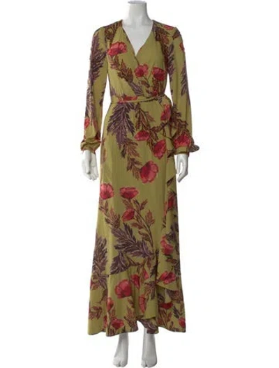 Pre-owned Patbo Floral Print Long Dress In Multi