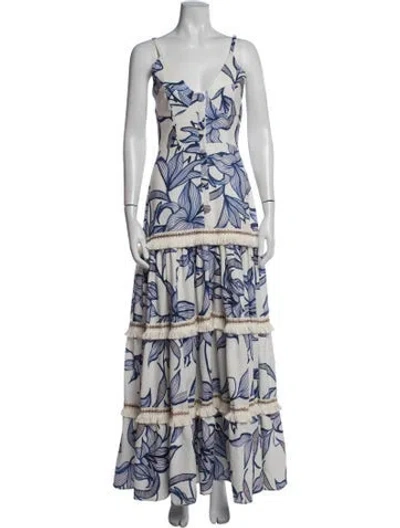 Pre-owned Patbo Floral Print Long Dress In Multi