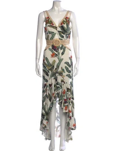 Pre-owned Patbo Floral Print Long Dress In Multicolor
