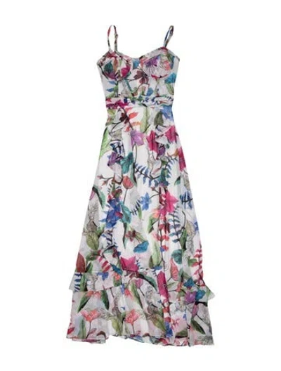 Pre-owned Patbo Floral Print Long Dress In Multicolor