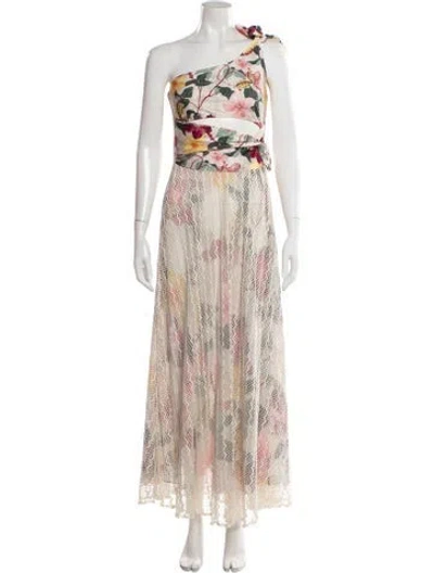Pre-owned Patbo Floral Print Long Dress In Neutral