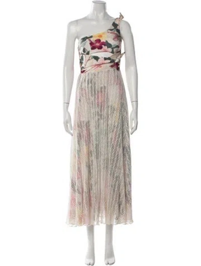 Pre-owned Patbo Floral Print Long Dress In Neutrals