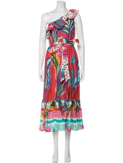 Pre-owned Patbo Floral Print Long Dress In Pink