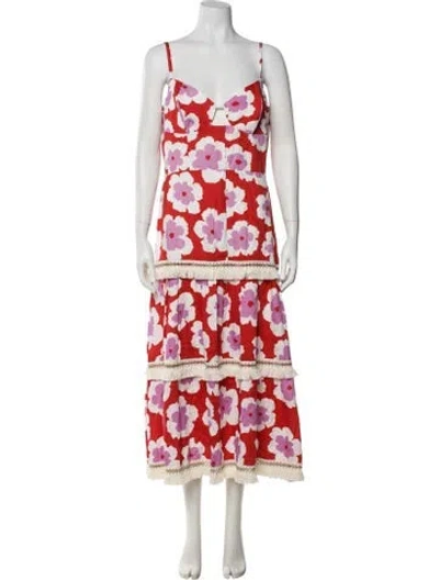 Pre-owned Patbo Floral Print Long Dress W/ Tags In Multi