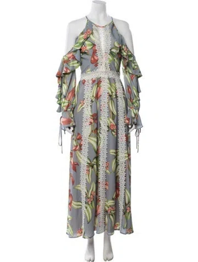 Pre-owned Patbo Floral Print Long Dress W/ Tags In Multi