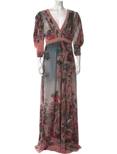 Pre-owned Patbo Floral Print Long Dress W/ Tags In Pink