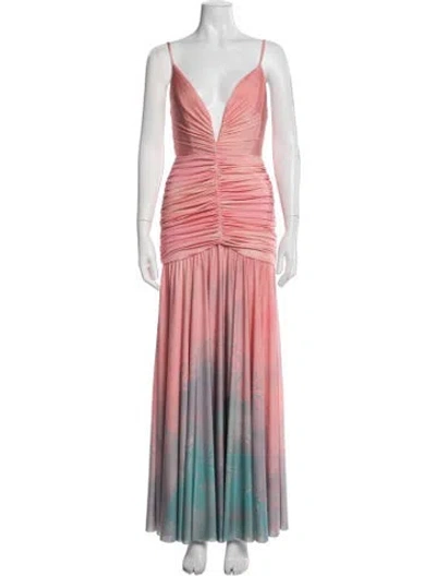 Pre-owned Patbo Floral Print Long Dress W/ Tags In Pink