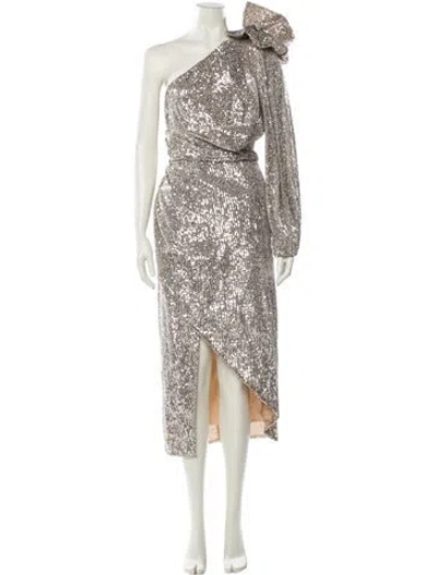 Pre-owned Patbo Floral Print Long Dress W/ Tags In Silver