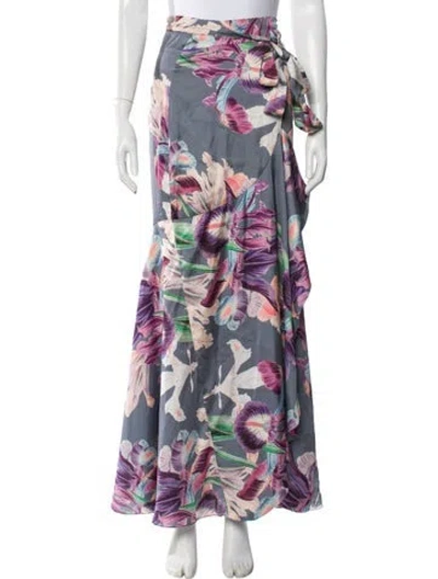 Pre-owned Patbo Floral Print Long Skirt In Multi
