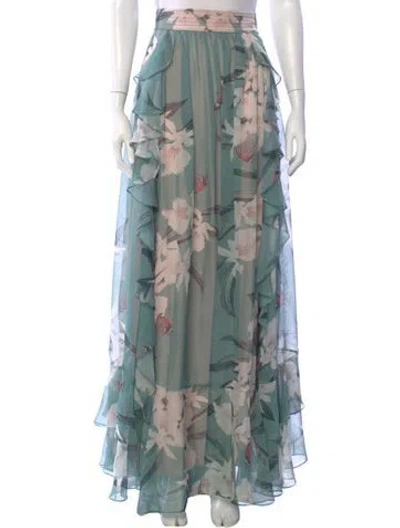 Pre-owned Patbo Floral Print Long Skirt In Multi