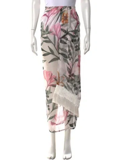Pre-owned Patbo Floral Print Long Skirt In Multicolor