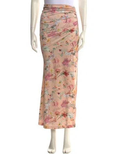 Pre-owned Patbo Floral Print Long Skirt W/ Tags In Pink
