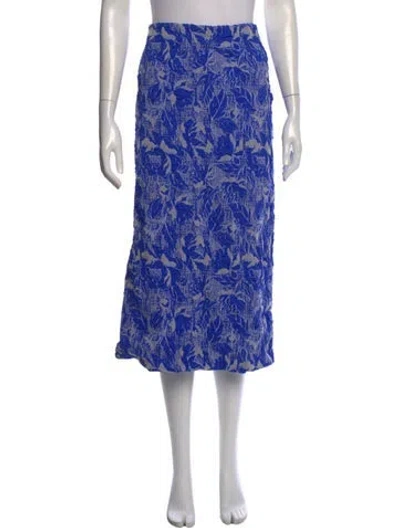 Pre-owned Patbo Floral Print Midi Length Skirt In Blue