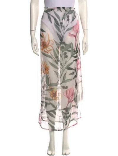 Pre-owned Patbo Floral Print Midi Length Skirt In Multi