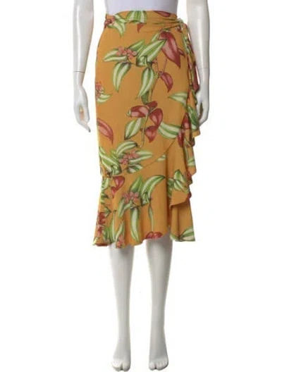 Pre-owned Patbo Floral Print Midi Length Skirt In Multi