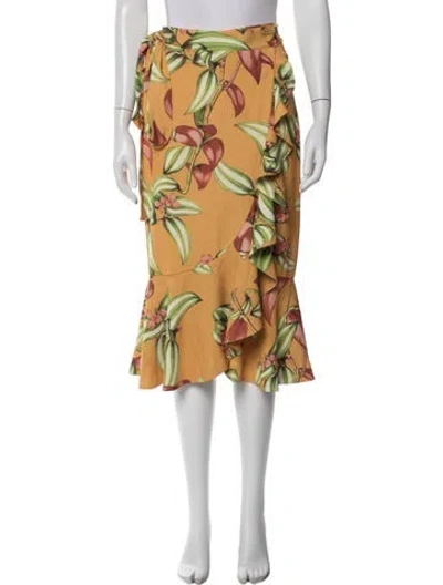 Pre-owned Patbo Floral Print Midi Length Skirt In Multi