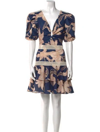 Pre-owned Patbo Floral Print Mini Dress In Blue